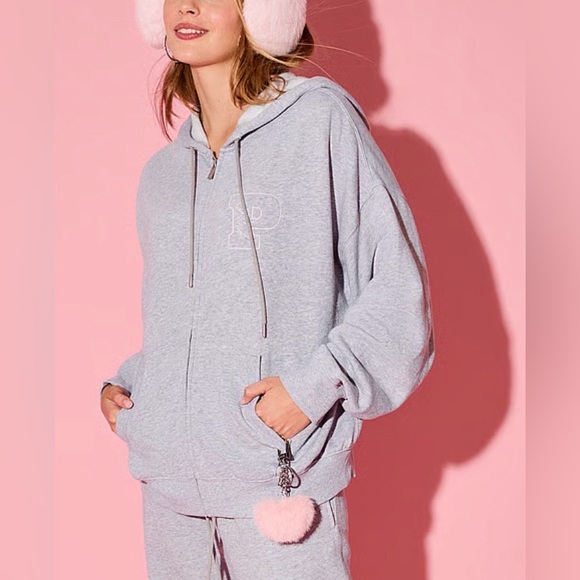 PINK Victoria's Secret Tops - VS PINK CAMPUS FLEECE FULL-ZIP HOODIE